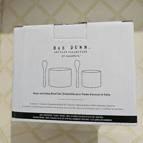 MAGENTA x RAE DUNN ARTISAN GUAC + SALSA SET WITH 2 BAMBOO SPOONS. Size OS. - Picture 14 of 14